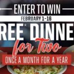 Bubba’s 33 Valentine’s Day Dinner For Two Sweepstakes