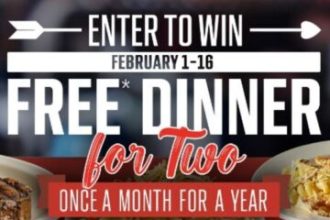 Bubba’s 33 Valentine’s Day Dinner For Two Sweepstakes